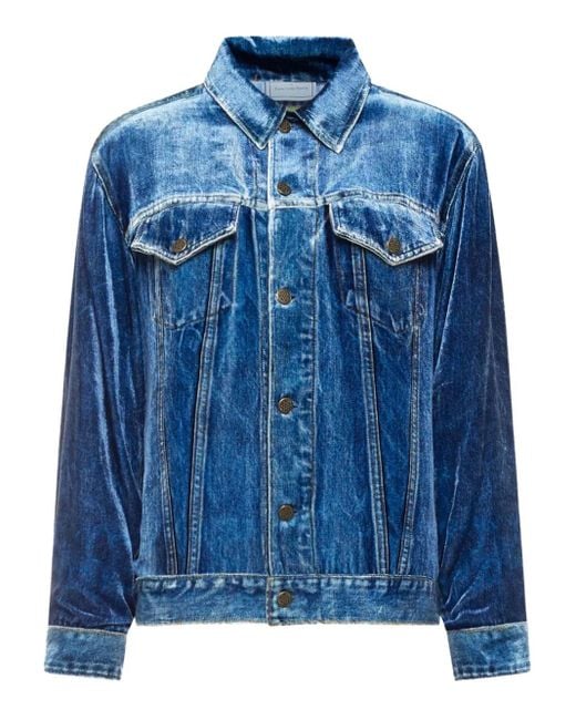 Pierre Louis Mascia Velvet Denim Jacket Blue