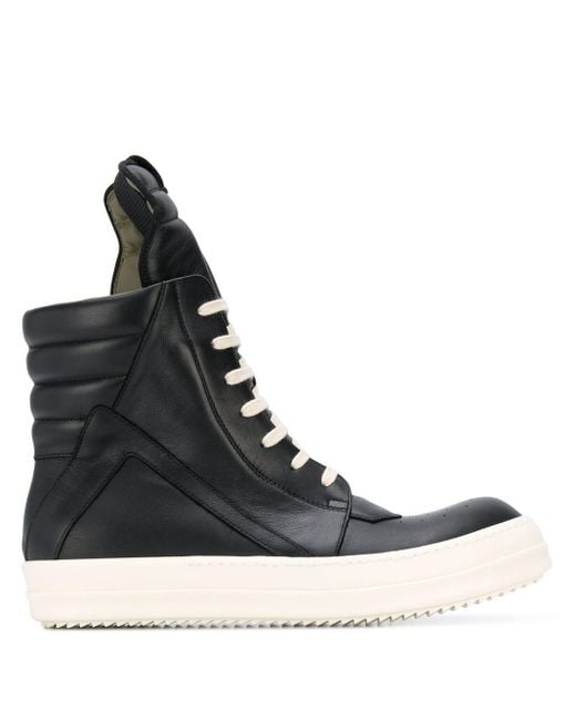Rick Owens Oversize Tongue Sneakers in Black for Men | Lyst