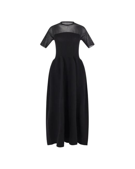 CFCL Black Short-Sleeve Midi Dress