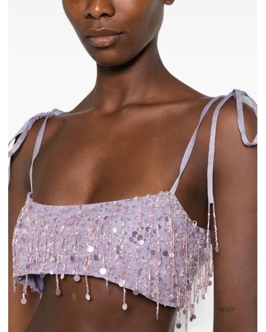 Asta Resort Purple Yasmin Hand-Beaded Bralette