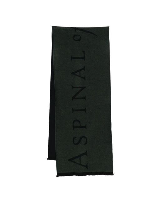 Aspinal Black Bi-Colour Merino Scarf for men