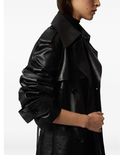 Nina Ricci レザー トレンチコート Black