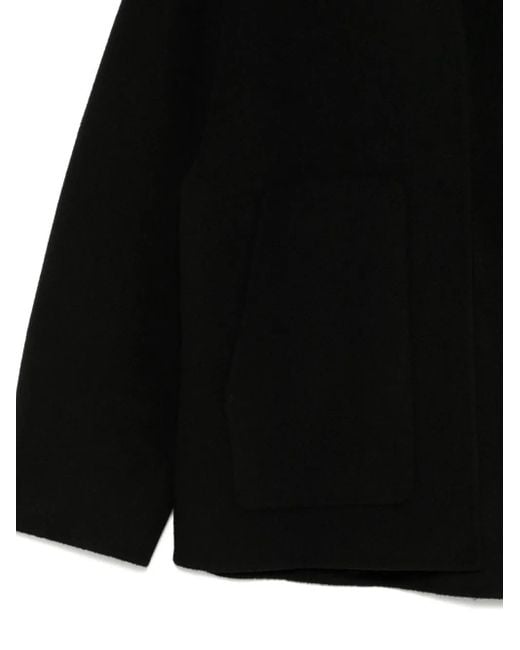CROQUIS Black Cross-Collar Wool Jacket for men