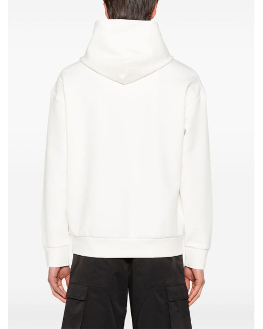 Sudadera con capucha y logo en relieve Calvin Klein de hombre de color White