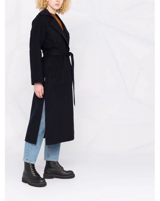 Woolrich Blue Callery Belted Coat