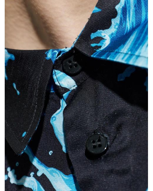 Versace Jeans Couture Blue Patterned Shirt for men