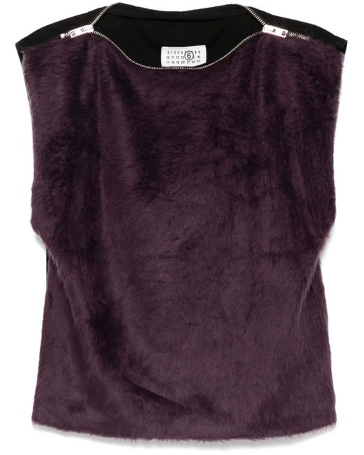 MM6 by Maison Martin Margiela Purple Zipper Detailing Vest