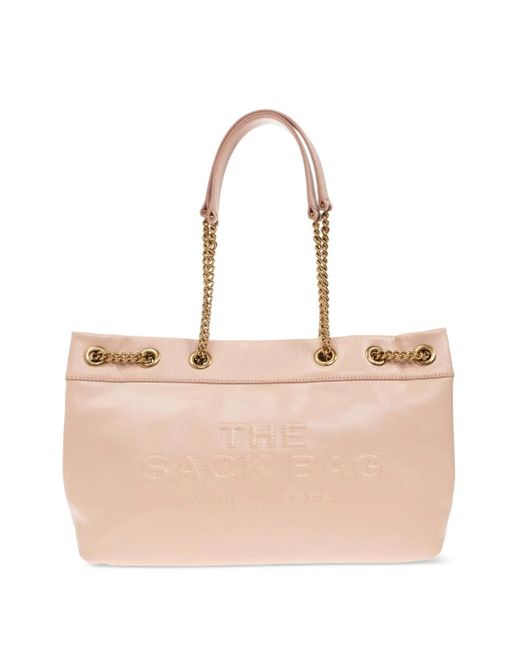 Marc Jacobs Natural The Sac Embossed-Logo Chain-Strap Tote Bag