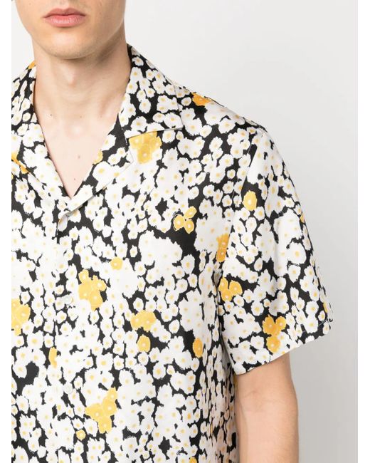 Lanvin White Printed Silk Shirt for men