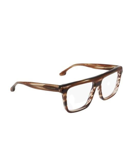 Victoria Beckham Brown Rectangle-Frame Glasses