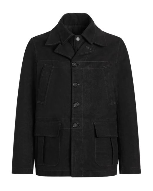 Dolce & Gabbana メンズ ブラック パッチポケットコート