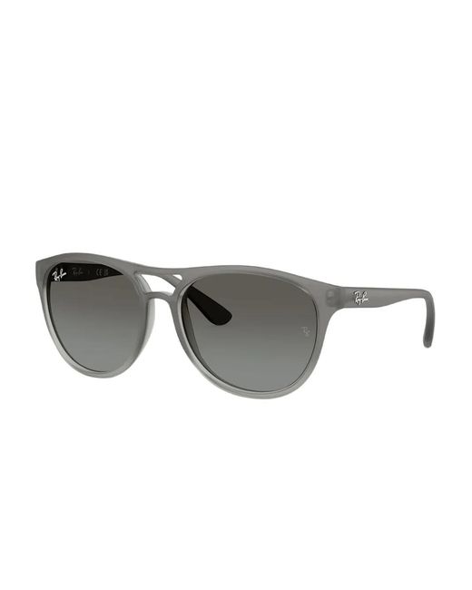 Ray-Ban Gray Round Pilot Sunglasses for men