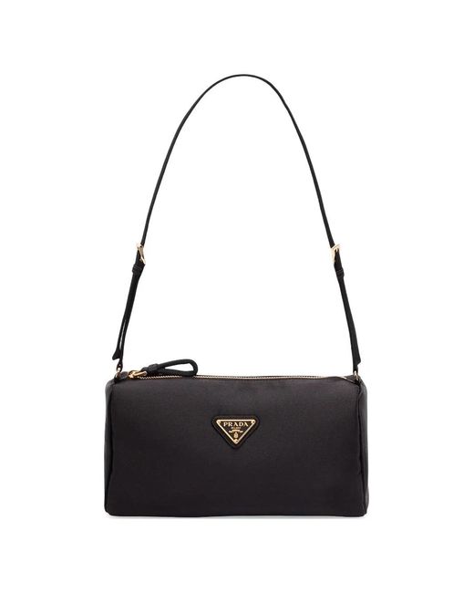 Bolso De Hombro Con Logo Prada de color Black