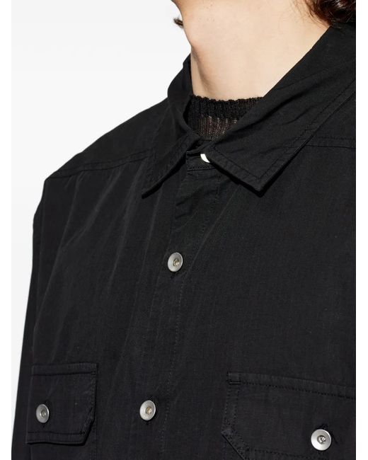 Rick Owens Black Jumbo Flap-Pocket Shirt for men