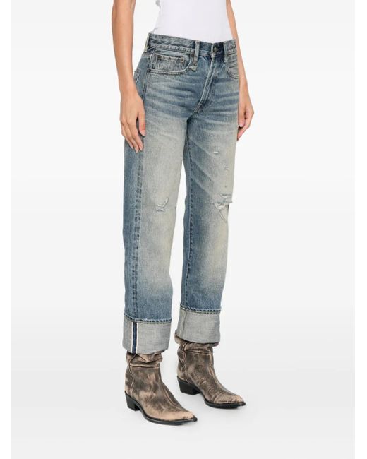 R13 Blue Logo-Patch Jeans