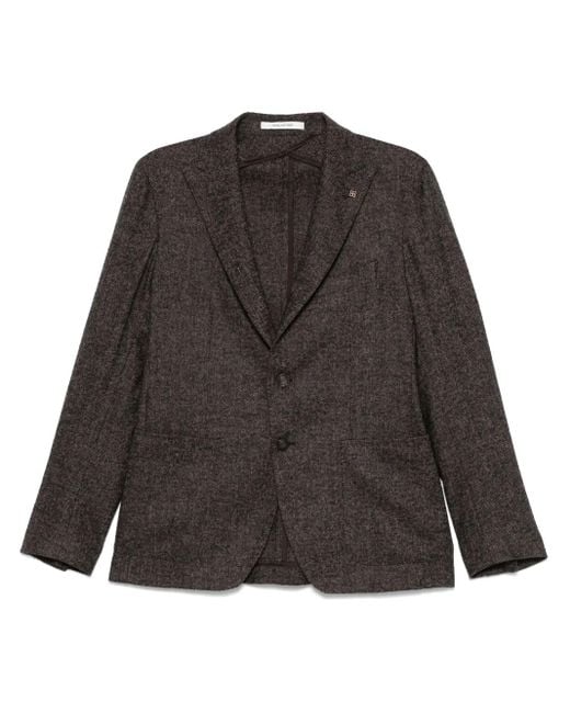 Tagliatore Gray Herringbone-Pattern Blazer for men