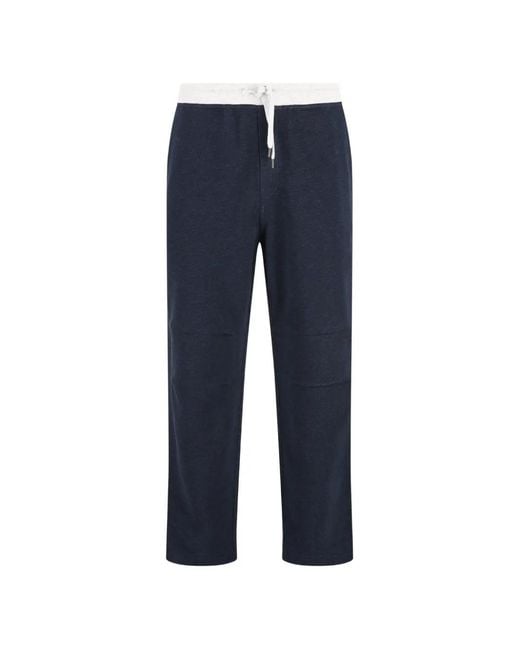 Brunello Cucinelli Blue Drawstring Trousers for men