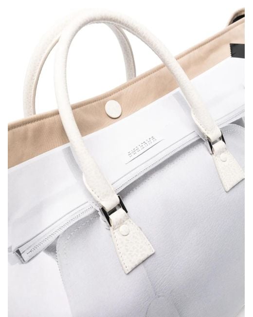 Maison Margiela Gray Medium Trompe L'Oeil 5Ac Gabardine Bag