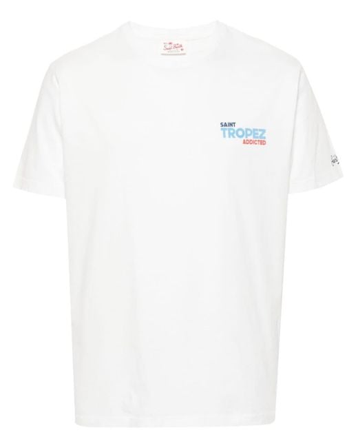 Mc2 Saint Barth White Saint Tropez-print T-shirt for men