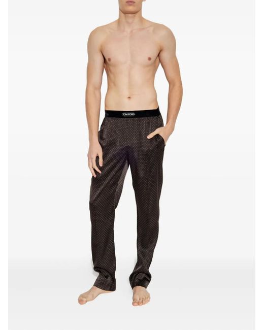 Tom Ford Gray Polka-Dot Pattern Pyjama Pants for men