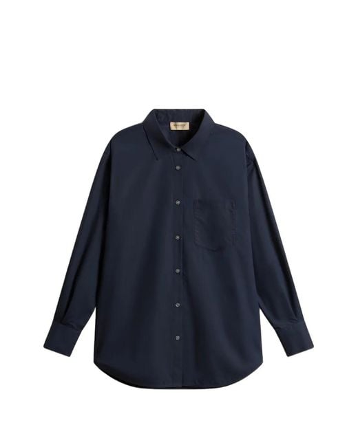 Woolrich Blue Button Chest-Pocket Shirt