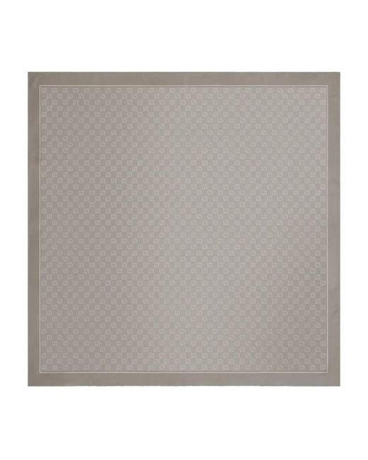 Gucci Gray Schal mit GG Monogramm-Print