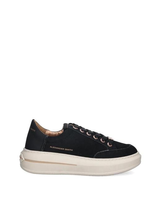 Alexander Smith Black Lancaster Eyelet Detail Sneakers