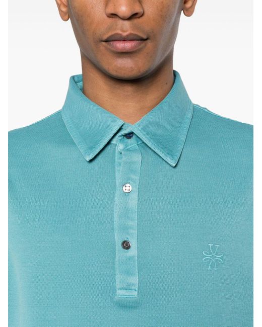 Jacob Cohen Blue Monogram-embroidered Polo Shirt for men
