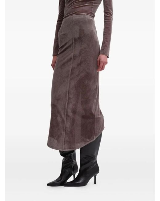 Remain Gray Asymmetric Midi Skirt