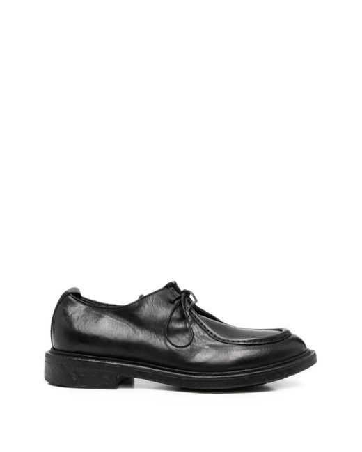Moma Black Lace-Up Leather Loafers for men