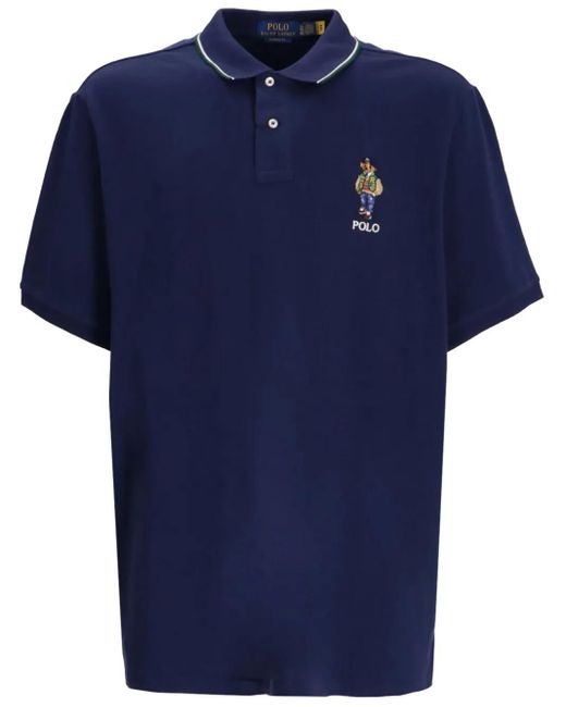 Polo Ralph Lauren Blue Teddy Bear Cotton Polo Shirt for men