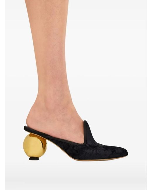 Ferragamo Black Mules, 70Mm