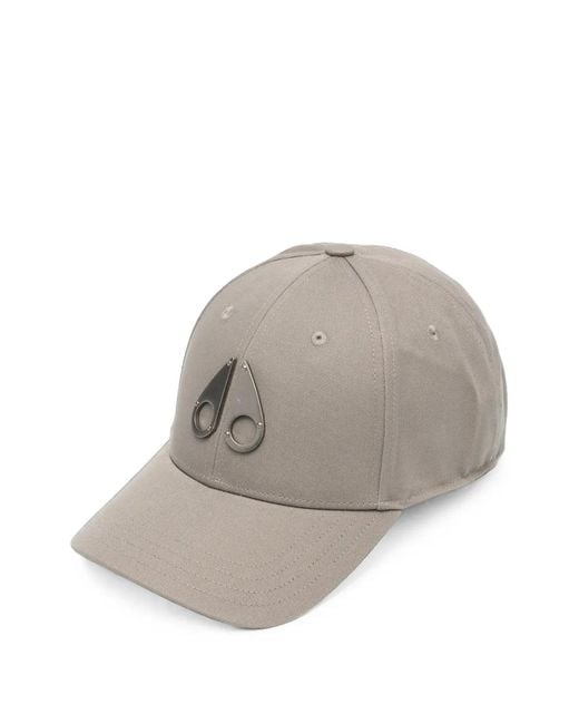 Moose Knuckles Gray Logo-Plaque Baseball Cap for men