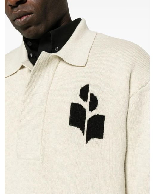 Pull William À Logo En Jacquard Isabel Marant pour homme en coloris White