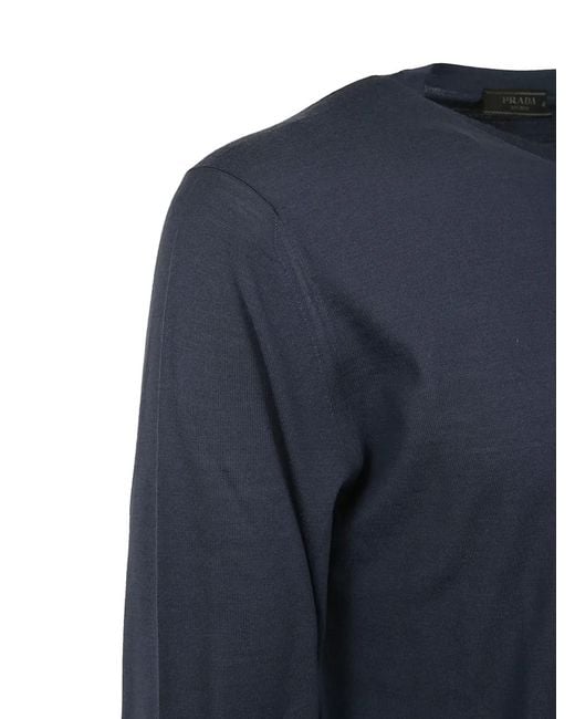 Pull À Tricot Intarsia Prada pour homme en coloris Blue
