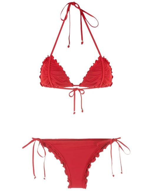 Amir Slama Bikini Met Geribbeld-Effect in het Red