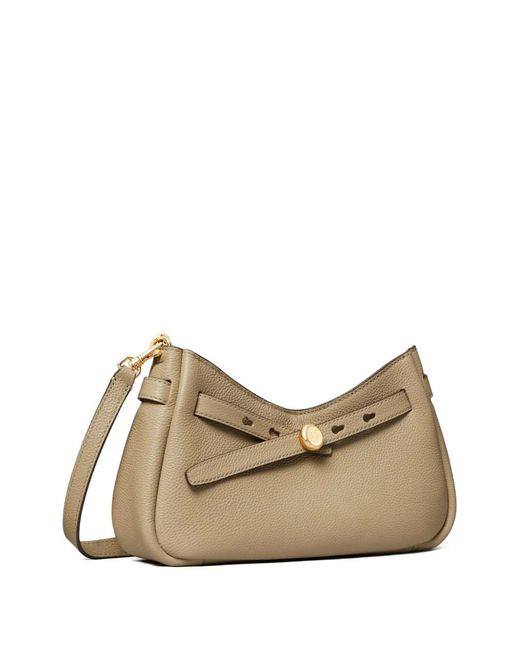 Tory Burch Natural Romy Zip Crossbody Bag