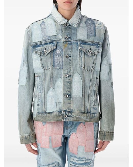 Who Decides War Blue Patch-Detailing Jacket