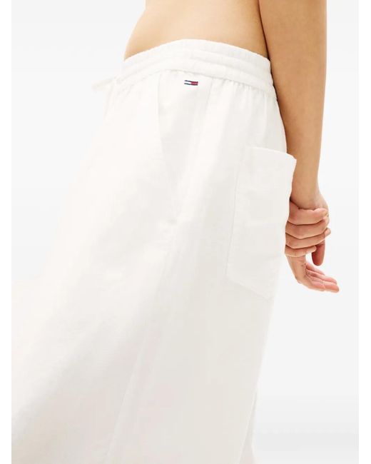 Tommy Hilfiger White Drawstring Palazzo Pants