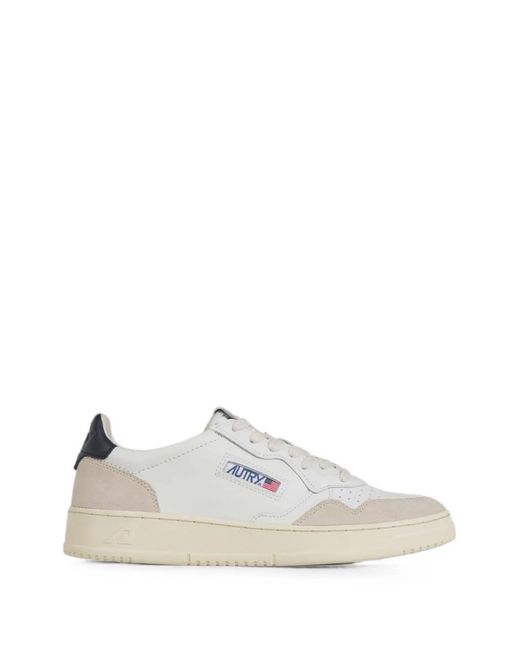 Autry White Medalist Low-Top Sneakers for men