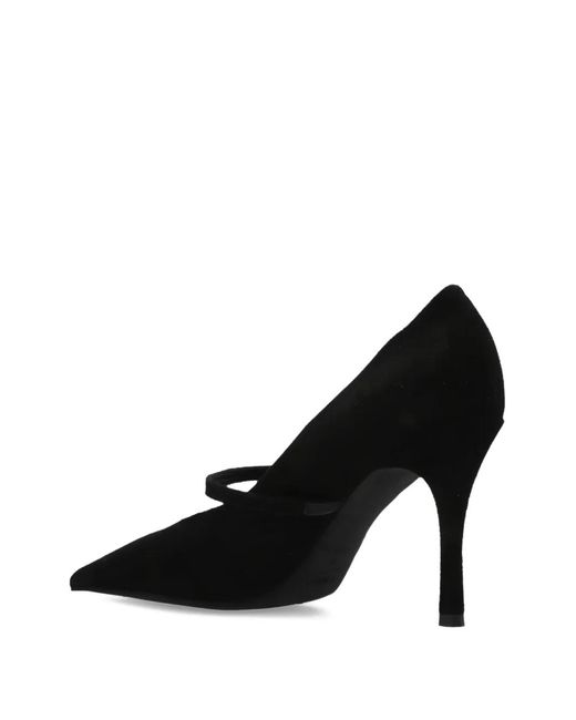 Furla Black Strap Pointed Pumps
