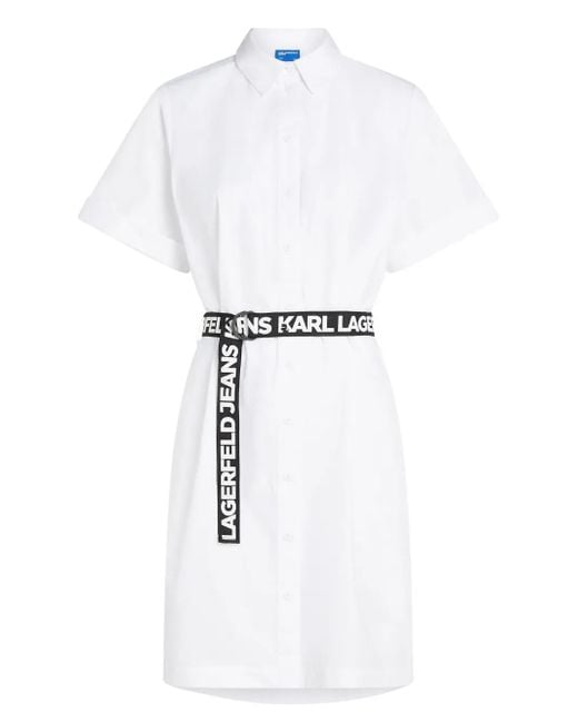 Karl Lagerfeld White Cotton Shirt Dress