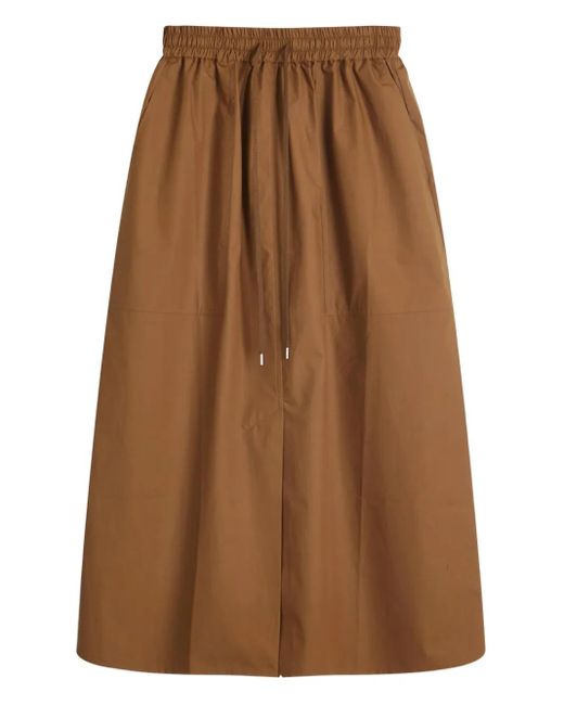 Gonna Con Vita Elasticizzata E Tasche Laterali di Studio Nicholson in Brown
