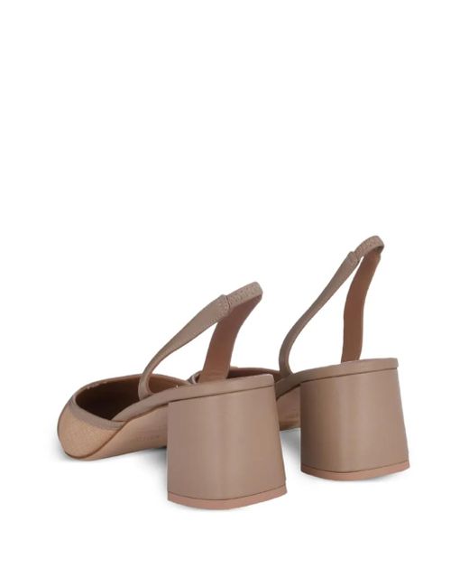 Malone Souliers Natural Misha Point-Toe Slingback Pumps
