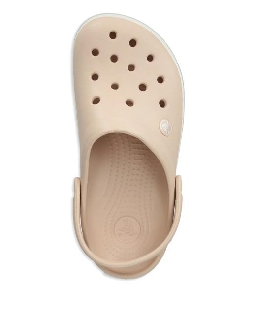 CROCSTM White Perforated Striped Slides