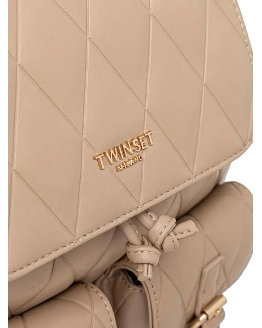 Twinset Natural Quilted Leather Backpack