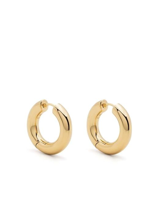 Tom Wood Metallic 9Kt Chunky Medium Hoop Earrings