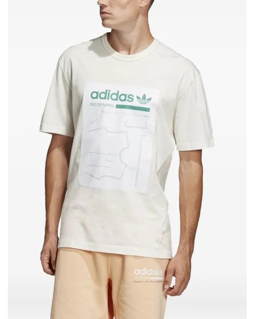 Adidas White Kaval Graphic-Print T-Shirt for men