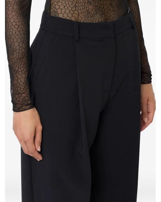 Elisabetta Franchi Blue Pleated Crepe Trousers