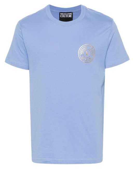 T-shirt con stampa di Versace in Blue da Uomo